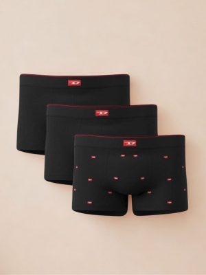 דיזל מארז 3 תחתונים שחורים לוגו D אדום