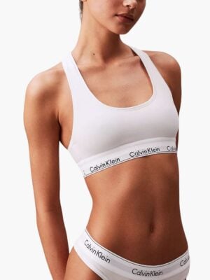 קלווין קליין גוזייה לבנה עם פס לוגו