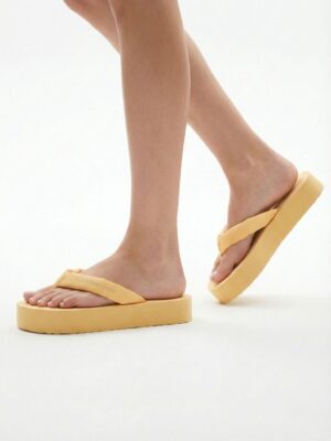 קלווין קליין כפכף נשים כתום פלטפורמה רכה