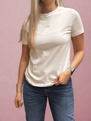 קלווין קליין טישירט לוגו לבנה
