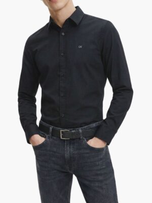 קלווין קליין מכופתרת שחורה לוגו ck