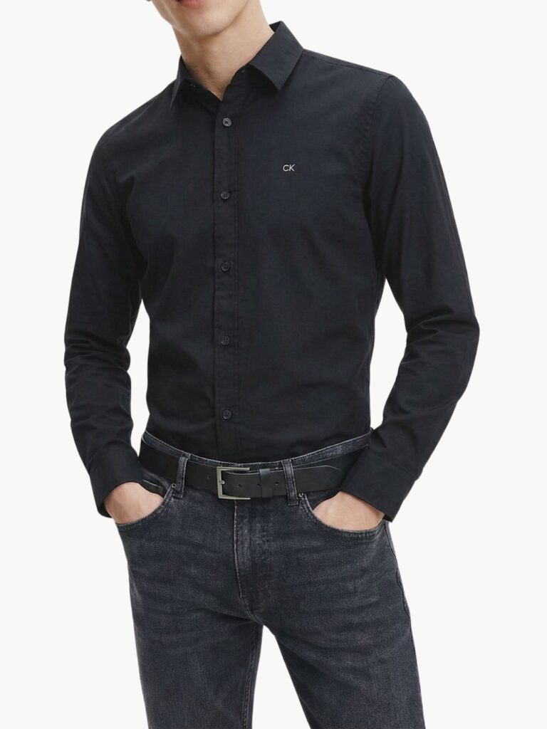 קלווין קליין מכופתרת שחורה לוגו ck