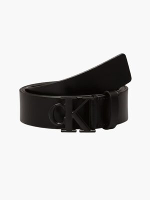 חגורת קלווין קליין לנשים בצבע שחור עם אבזם CK