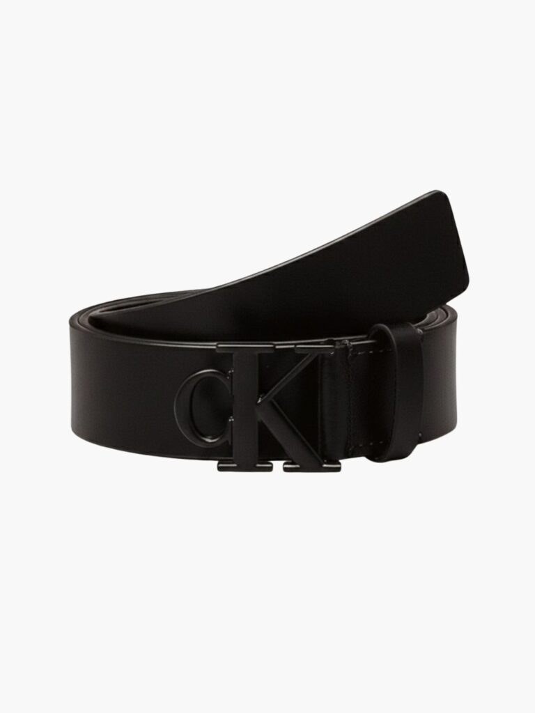 חגורת קלווין קליין לנשים בצבע שחור עם אבזם CK