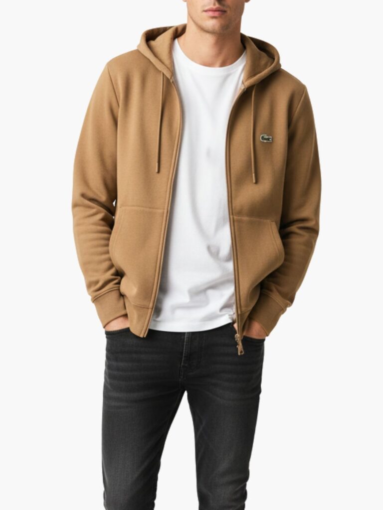 לקוסט גקט חום עם לוגו