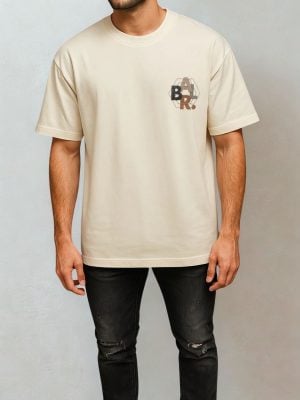 באלר חולצה לבנה - לוגו 4 צבעים BALR