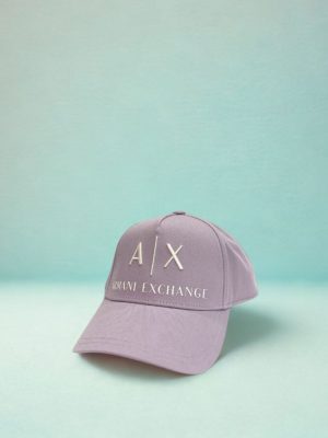 ארמני כובע סגול - לוגו AX גדול