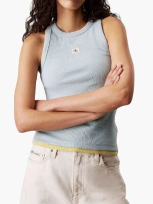 קלווין קליין גופיית ריב תכלת עם לוגו