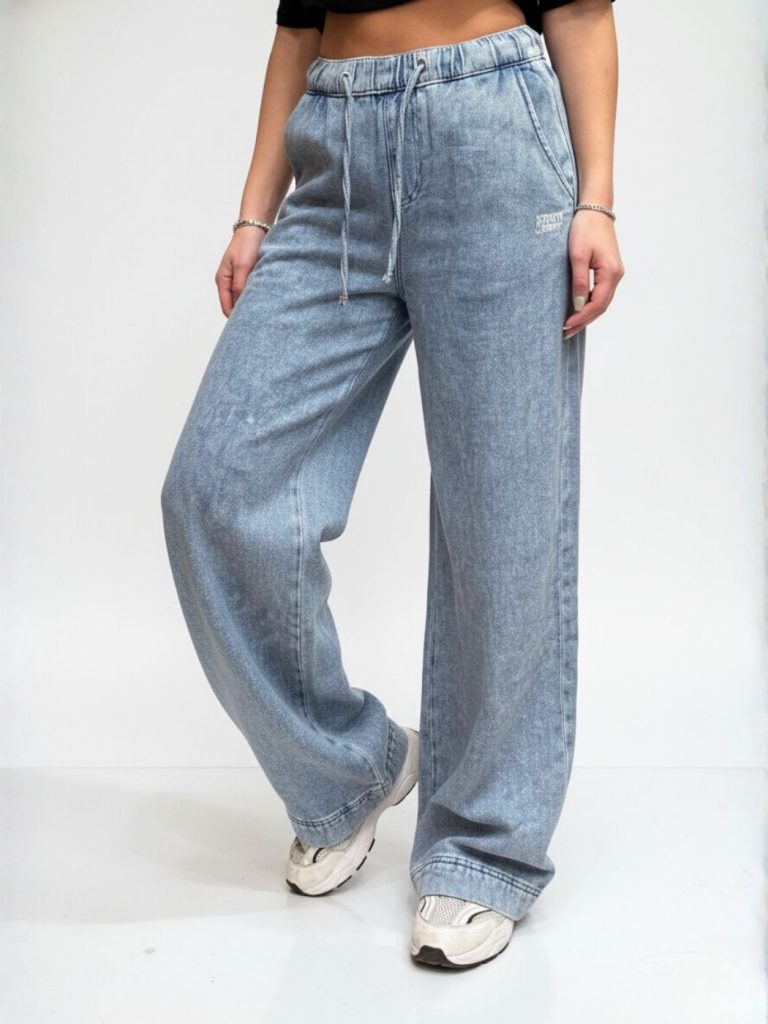 טומי הילפיגר מכנסי טרנינג ג'ינס לנשים בגזרה רחבה