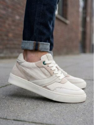 באלר סניקרס גווני שמנת רשת עם לוגו