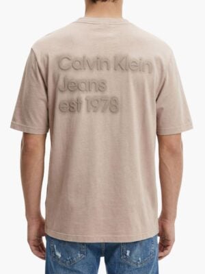 קלווין קליין טי שירט חומה עם רקמה בגב
