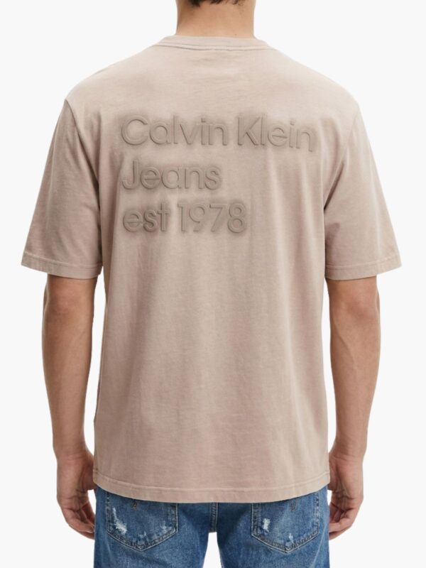 קלווין קליין טי שירט חומה עם רקמה בגב
