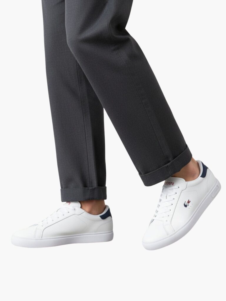 לקוסט סניקרס לוגו צבעוני - לבן