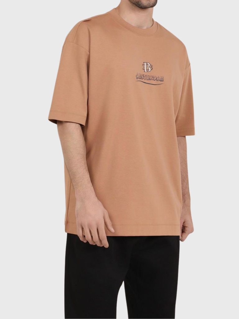 טי שירט חומה של BALR עם הדפס אמסטרדם