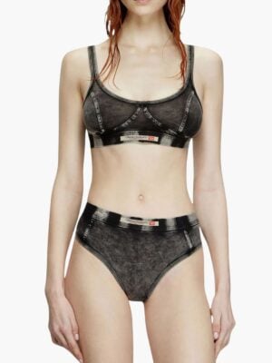 גוזיית דיזל כהה עם הדפס דמוי ג'ינס ולוגו Diesel Industry