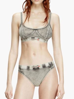 גוזיית דיזל אפורה עם הדפס דמוי ג'ינס ולוגו Diesel Industry