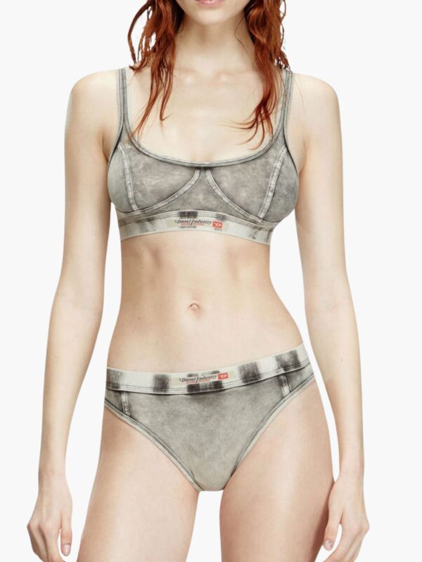 גוזיית דיזל אפורה עם הדפס דמוי ג'ינס ולוגו Diesel Industry