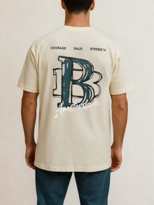 באלר חולצה לוגו B ציור - שמנת