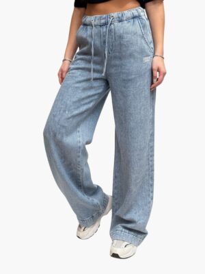 טומי הילפיגר מכנסי טרנינג ג'ינס לנשים בגזרה רחבה