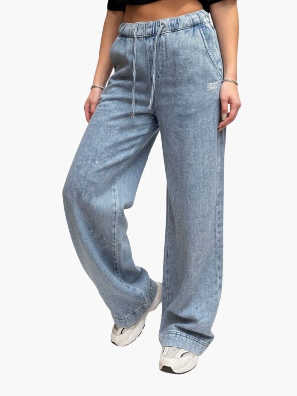 טומי הילפיגר מכנסי טרנינג ג'ינס לנשים בגזרה רחבה