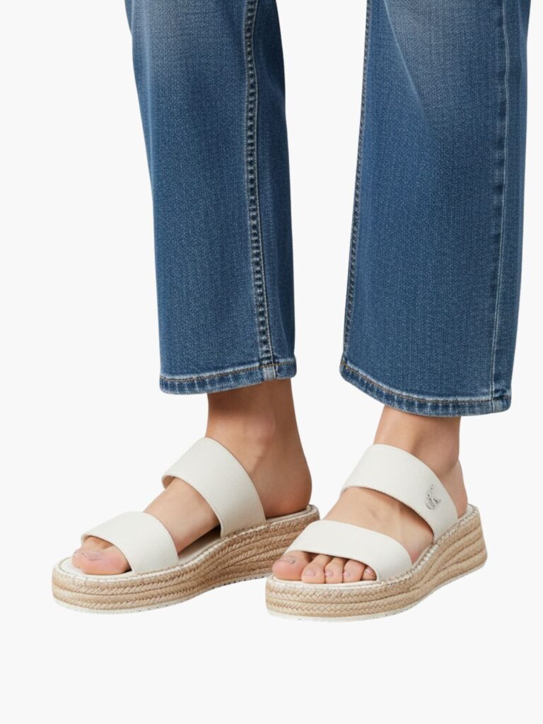 קלווין קליין כפכפי פלטפורמה שמנת