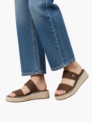 קלווין קליין כפכפי פלטפורמה חומים