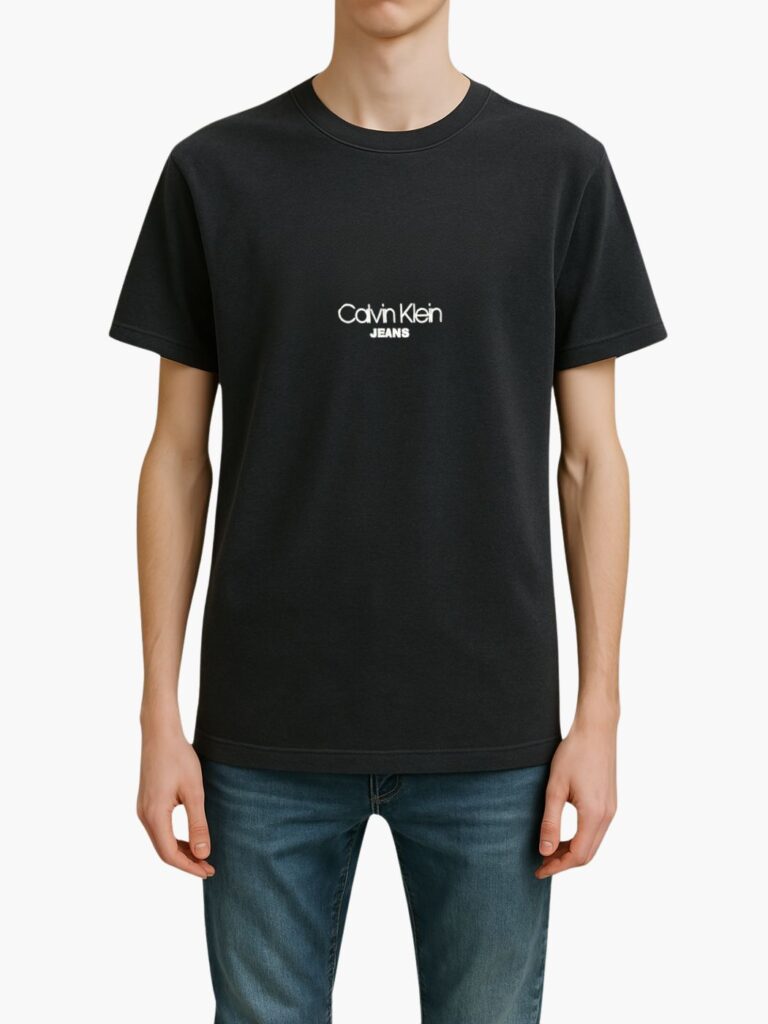 קלווין קליין טישרט בצבע שחור לוגו קלאסי