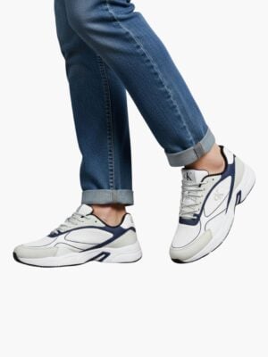 קלווין קליין סניקרס לוגו CK פס כחול - לבן