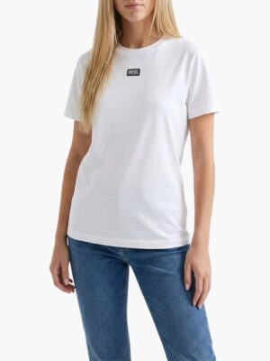 טי שירט לבנה של דיזל לנשים עם לוגו מינימליסטי