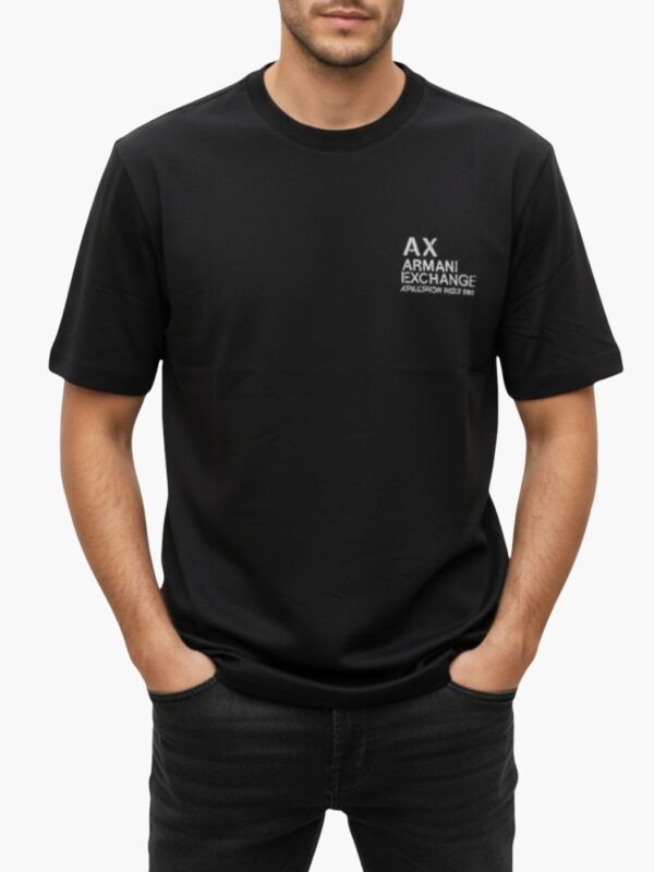 ארמני טישרט בצבע שחור לוגו AX לבן
