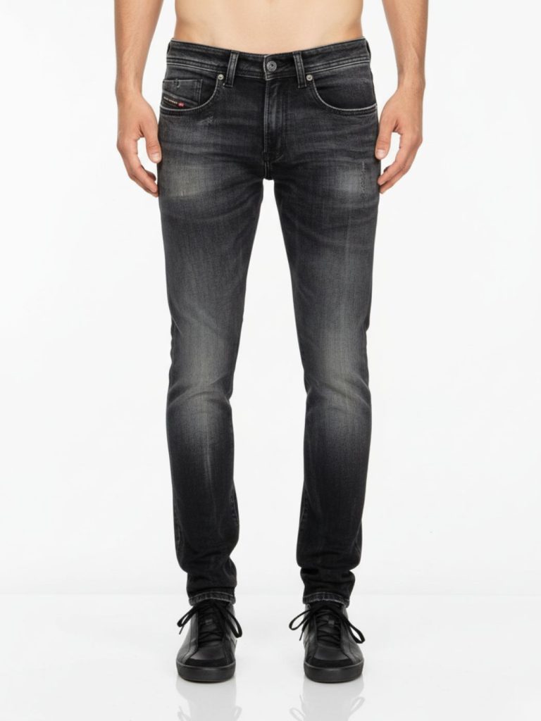 ג’ינס שחור משופשף של דיזל דגם סלינקר 0DBDP