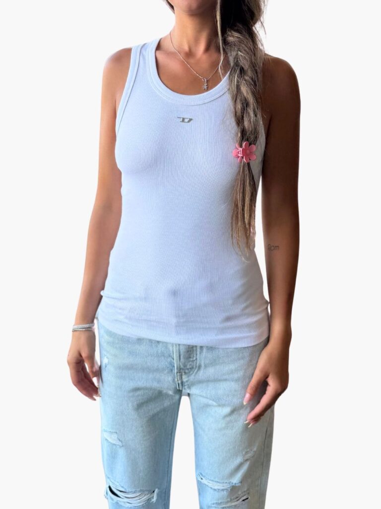 גופיית דיזל לוגו D ברזל - לבן