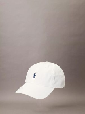 ראלף לורן כובע לוגו כחול - קרם