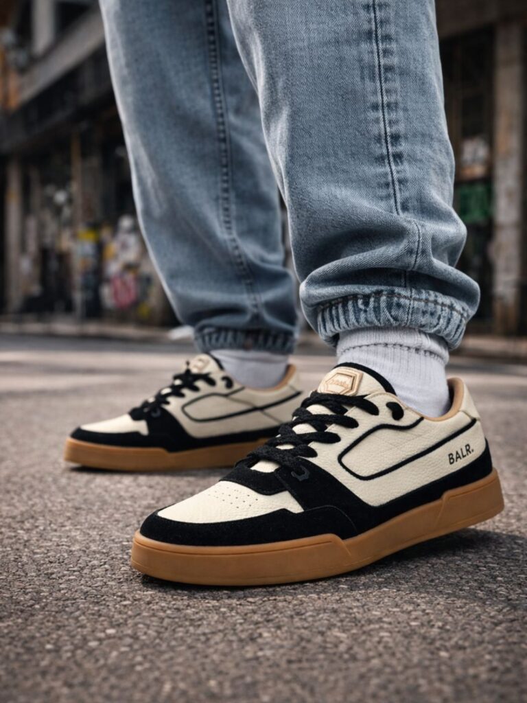 סניקרס בגווני שחור ובז’ של BALR