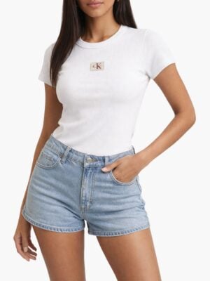 קלווין קליין טי ריב לבנה לנשים במבצע