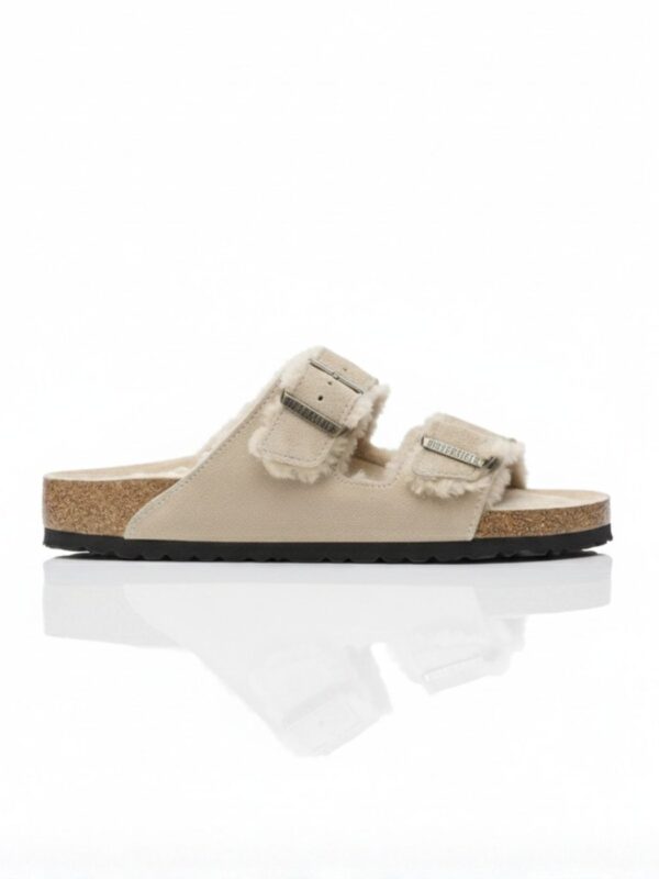 בירקנשטוק כפכפים לנשים עם רפידה רכה ובטנת פרווה