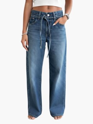 ליוויס ג'ינס רחב עם חגורת בד A87010-0030