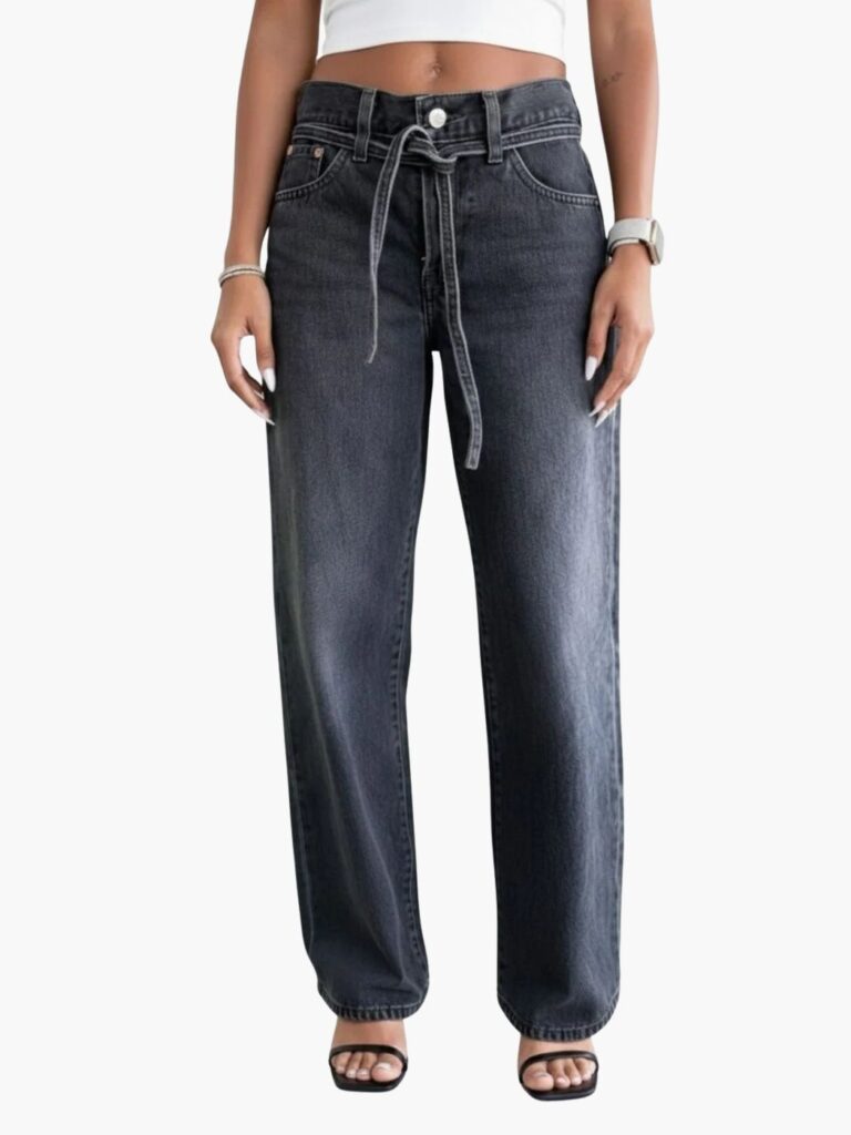 ליוויס ג'ינס עם שרוך שחור עם גזרת מותן גבוהה A8701-0003