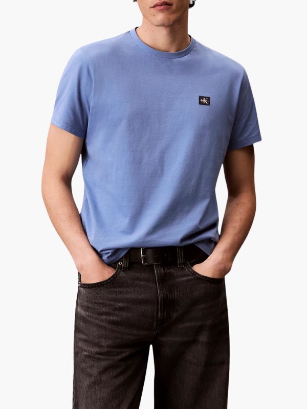 קלווין קליין חולצת טי כחולה לוגו ck מרובע