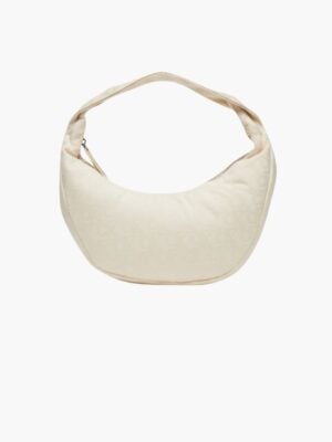 קלווין קליין תיק כתף שמנת מונוגרם עדינה