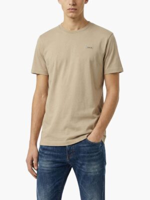 דיזל טי שירט חום בגזרה קלאסית עם לוגו מינימליסטי בחזית