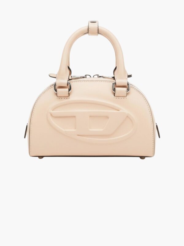 דיזל תיק יד לנשים עם לוגו מובלט בגוון ניוד