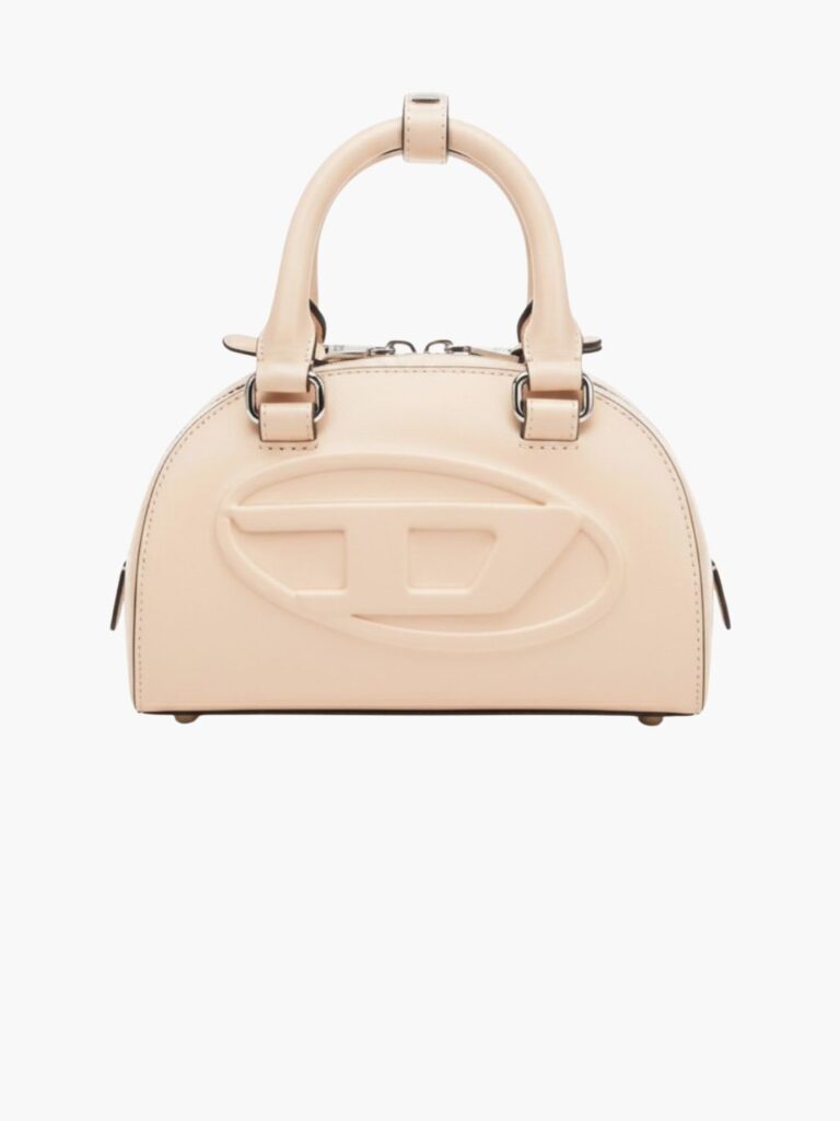 דיזל תיק יד לנשים עם לוגו מובלט בגוון ניוד