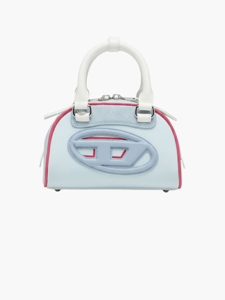 דיזל תיק לנשים בצבע תכלת לבן עם נגיעות ורודות