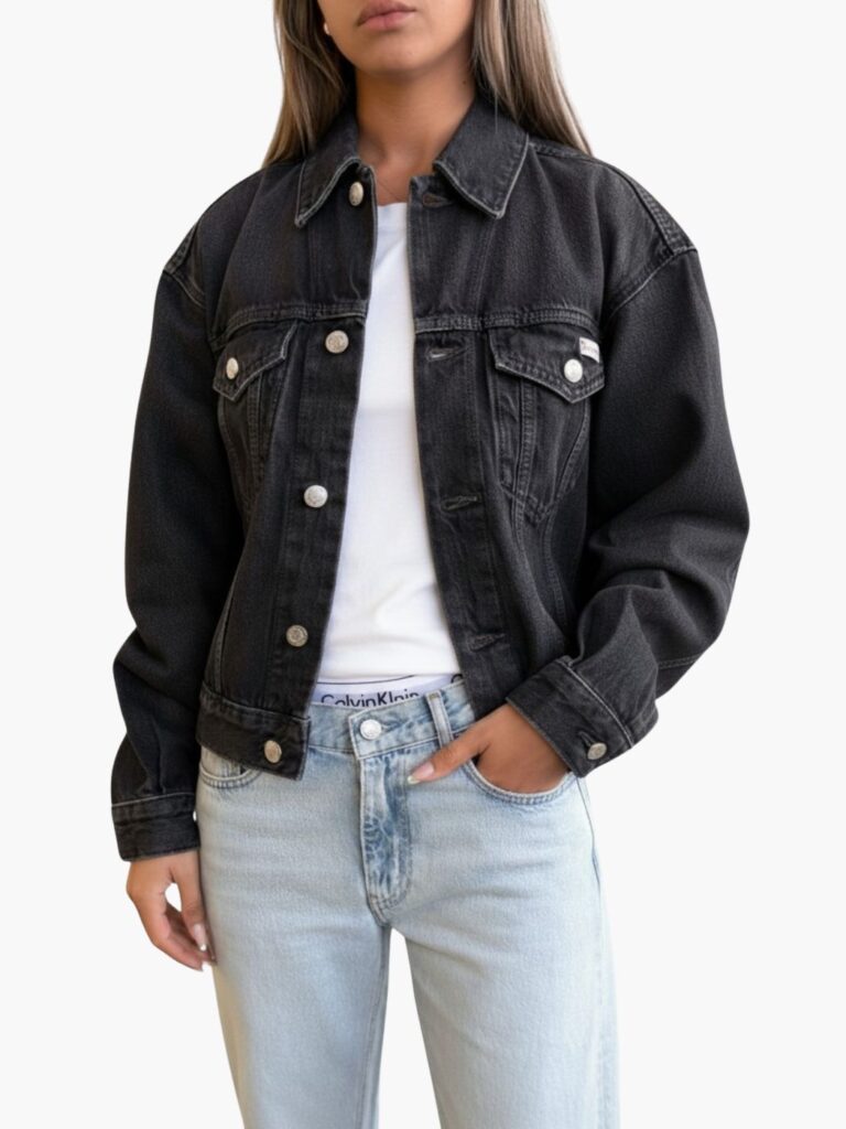 קלווין קליין גקט ג׳ינס שחור לוגו בכיס