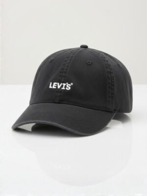 ליוויס כובע שחור עם לוגו לבן רקום