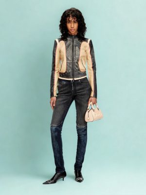 דיזל תיק יד עם לוגו מובלט בגוון ניוד