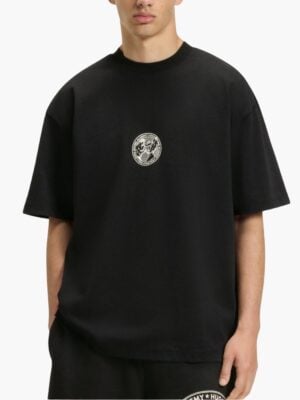 הוגו חולצת טי הוגו שחורה עם הדפס בוקסינג אקדמי