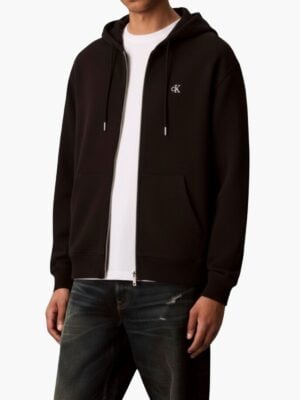 סווטשירט עם רוכסן בצבע שחור של קלווין קליין