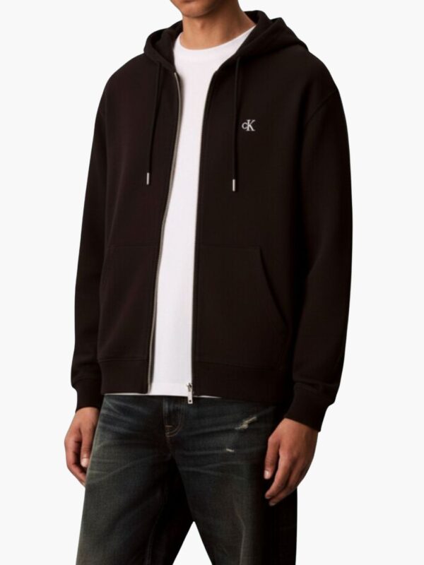 סווטשירט עם רוכסן בצבע שחור של קלווין קליין